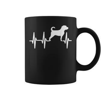 Puggle Heartbeat Dog Mom Dad Pet Coffee Mug - Monsterry CA