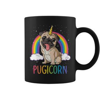 Pugicorn Pug Unicorn Girls Kids Space Galaxy Rainbow Coffee Mug | Mazezy UK
