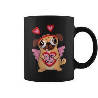 Pugs Valentine Cupid Pug Kisses Valentine Pug Lover Coffee Mug | Mazezy