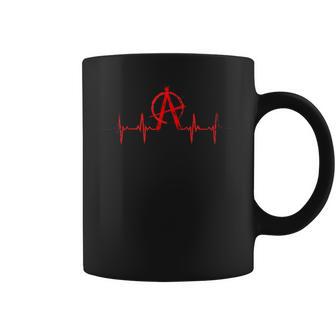 Punk Anarchy Anarquía Punk Línea Corazón Taza de café - Regaloses