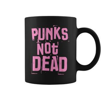 Punks Not Dead Punk Rock Fan Vintage Grunge Coffee Mug - Monsterry