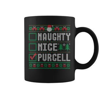 Purcell Family Name Naughty Nice Purcell Christmas List Coffee Mug - Seseable