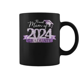 Purple Black Proud Mom Of A 2024 Graduate Decoration Coffee Mug - Monsterry CA