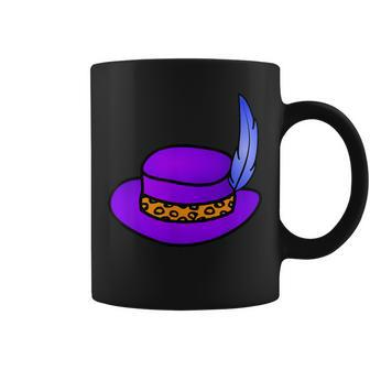 Purple Hat With Blue Feather & Cheetah Pattern Band Coffee Mug - Monsterry UK