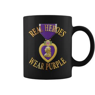 Purple Heart Real Heroes Wear Purple Us Military Coffee Mug - Monsterry DE