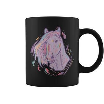 Purple Horse Painting Animal Art Equestrian Coffee Mug | Mazezy