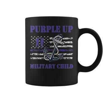 Purple Up Month Of Military Child Kids Navy Us Flag Vintage Coffee Mug - Monsterry UK