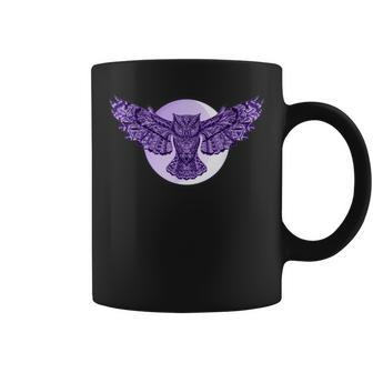 Purple Owl Full Moon For Owl-Lovers Owl Totem Coffee Mug - Monsterry UK