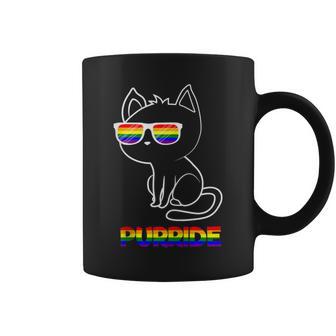 Purride Lgbt Flag Sunglasses Cute Gay Pride Cat Lover Coffee Mug - Monsterry DE