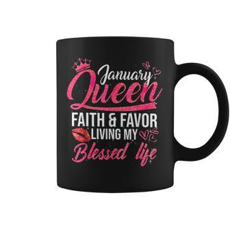 A Queen Was Born In January Birthday For Queen Girls Coffee Mug | Mazezy