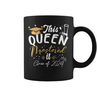 This Queen Mastered It Class Of 2024 Masters Graduation Coffee Mug - Thegiftio UK