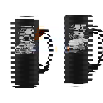 R 34 Skyline Jdm Classique Blanc-Orange Légendaire Tasse - Cadeauxyz