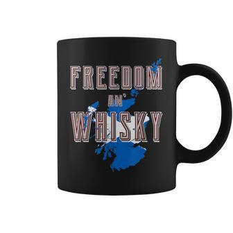 Rabbie Burns Quote Freedom Whisky Scottish Colors Map Flag Coffee Mug - Monsterry