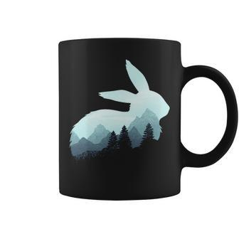 Rabbit Bunny Hare Double Exposure Surreal Wildlife Animal Pullover Coffee Mug | Mazezy