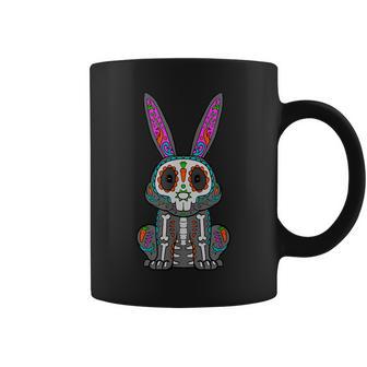 Rabbit Day Of Dead Mexican Bunny Lover Rabbit Sugar Skull Coffee Mug - Monsterry AU