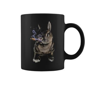 Rabbit Puffing Cigar Smoke Bad Bunny Coffee Mug | Mazezy