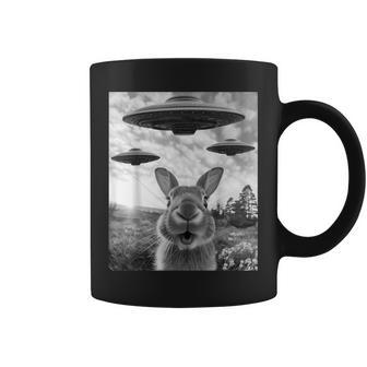 Rabbit Selfie With Ufos Vintage Alien Rabbit Coffee Mug - Thegiftio UK
