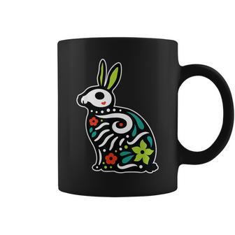 Rabbit Sugar Skull Dia De Los Muertos Cute Bunny Day Of Dead Coffee Mug - Monsterry AU