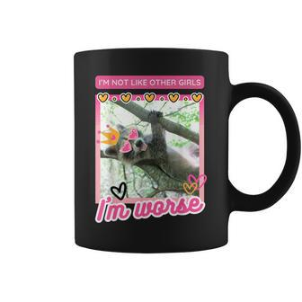 Raccoon I’M Not Like Other Girls I’M Worse Pink Women Coffee Mug - Monsterry DE