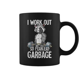 Raccoon Gym Weight Training I Work Out So I Can Eat Garbage Coffee Mug | Mazezy