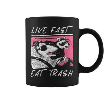 Raccoon And Possum Live Fast Eat Trash Enjoy Life Adventure Coffee Mug - Seseable
