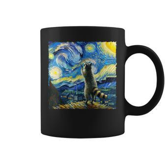 Raccoon Starry Night Classic Raccoons Howling At The Moons Coffee Mug - Thegiftio UK