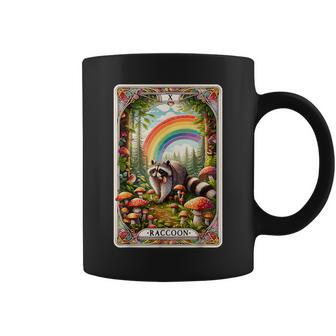 Raccoon Tarot Card Rainbow Mystic Goblincore Racoon Coffee Mug - Seseable