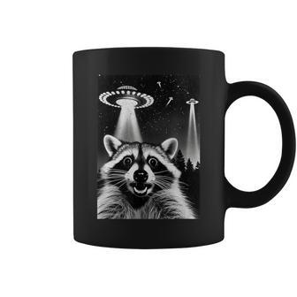 Raccoon Ufo Invasion Meme Alien Raccoon Ufo Selfie Coffee Mug - Monsterry AU