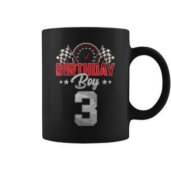 Race Car 3Rd Birthday Boy Party Racing 3 Year Old Pit Crew Coffee Mug - Monsterry
