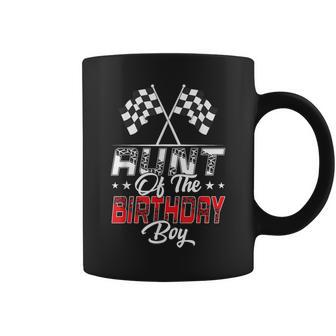 Race Car Aunt Of The Birthday Boy Racing Family Pit Crew Coffee Mug - Seseable
