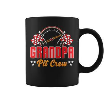 Race Car Birthday Grandpa Pit Crew Racing Car Party Family Coffee Mug - Monsterry DE