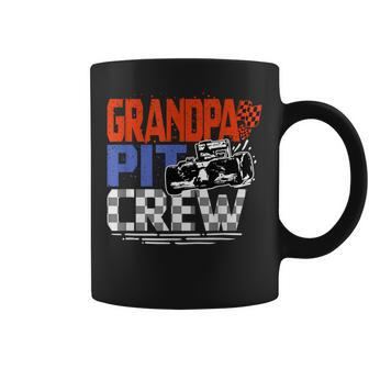 Race Car Themed Birthday Party Grandpa Pit Crew Costume Coffee Mug - Monsterry