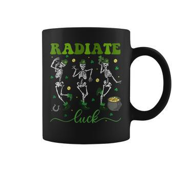 Radiate Luck Skeleton Radiology St Patrick's Day Rad Tech Coffee Mug - Seseable