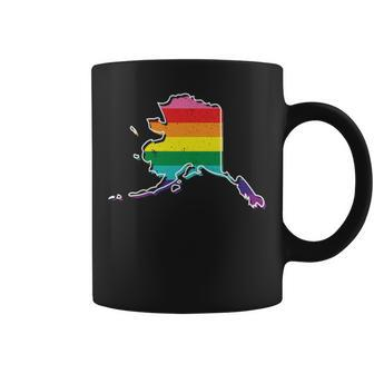 Rainbow Alaskan Gay Pride Flag Vintage Coffee Mug | Mazezy CA
