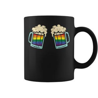 Rainbow Beer Bra Lesbian Gay Pride Ally Lgbtq Women Coffee Mug - Monsterry AU
