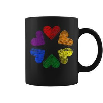 Rainbow Circle Of Hearts Love Gay Pride Lgbt Coffee Mug - Monsterry DE