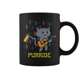 Rainbow Flag Cat Purride Gay Pride Month Lgbtq Ally Lgbt Coffee Mug - Monsterry