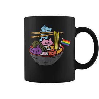Rainbow Flag Cats Ramen Anime Gay Pride Month Lgbtq Ally Coffee Mug - Thegiftio UK