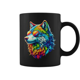 Rainbow Gay Pride Wolf Lesbian Lgbtq Wolves Coffee Mug - Monsterry UK