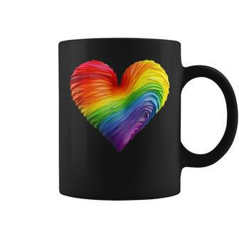 Rainbow Heart Lgbtq Flag Gay Pride Parade Love Is Love Wins Coffee Mug - Monsterry AU