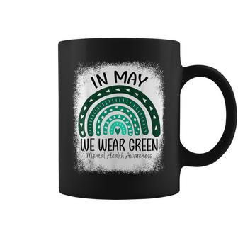 Rainbow In May We Wear Green Mental Health Awareness Month Coffee Mug - Thegiftio UK