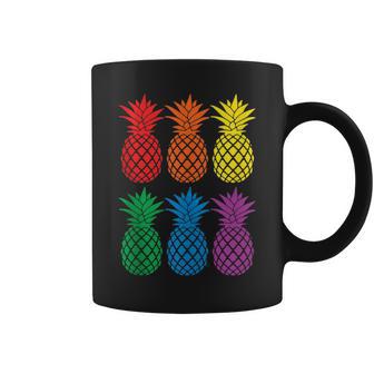 Rainbow Pineapples Aloha Hawaiian Gay Pride Month Coffee Mug - Monsterry UK