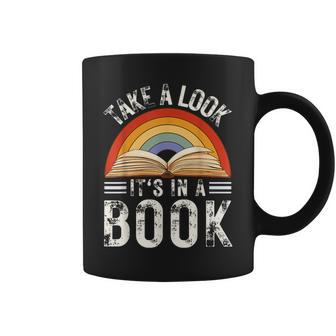 Rainbow Reading Take A Look Its In A Book Retro Vintage Men Coffee Mug - Thegiftio UK