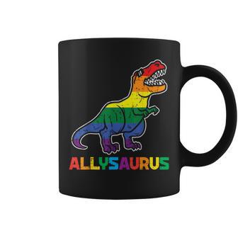 Rainbow Trex Allysaurus Gay Pride Flag Lgbtq Dino Ally Boys Coffee Mug - Monsterry AU