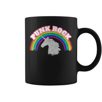 Rainbow Vintage Punk Rock Gay Pride Unicorn Coffee Mug - Monsterry AU