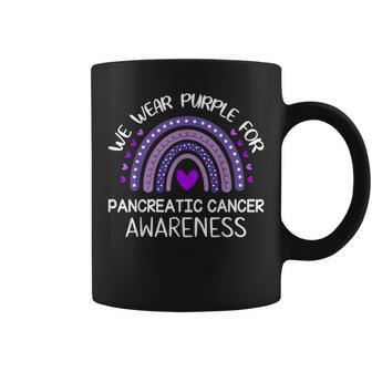 Rainbow We Wear Purple For Pancreatic Cancer Awareness Coffee Mug - Thegiftio UK
