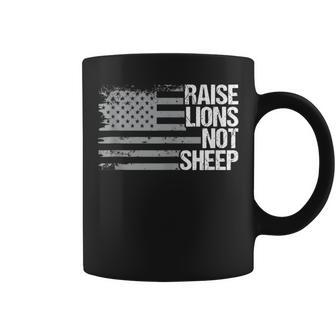 Raise Lions Not Sheep American Patriot Patriotic Lion Coffee Mug - Monsterry DE