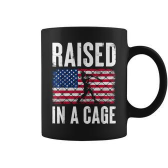 Raised In A Cage Joke Baseball Player Coffee Mug - Monsterry UK