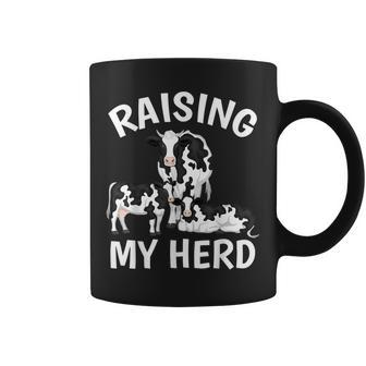 Raising My Herd Farmer Mom Cow Calves Lover Mother's Day Coffee Mug | Mazezy AU