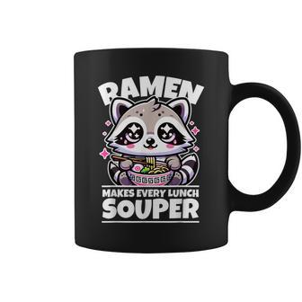 Ramen Lover Racoon Eats Ramen Noodles Coon Ramen Coffee Mug | Mazezy